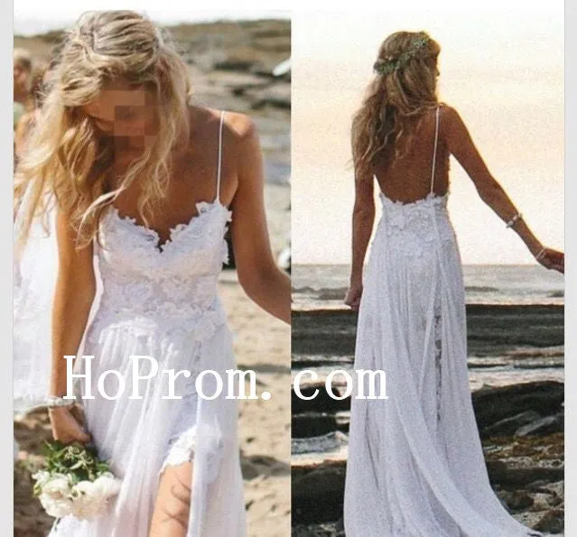 Lace Chiffon Bridal Dresses,White Long Prom Dress,Evening Dress