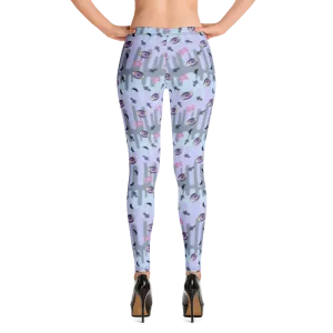 Leggings, Pastel Goth Moons Purple