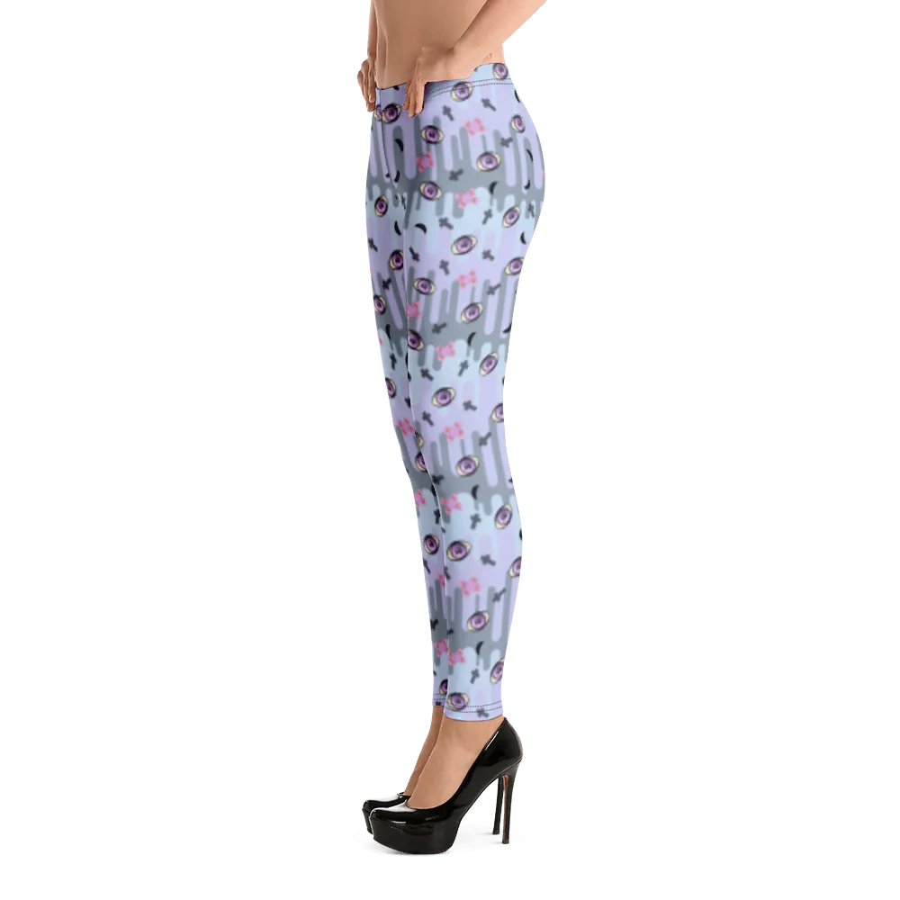Leggings, Pastel Goth Moons Purple