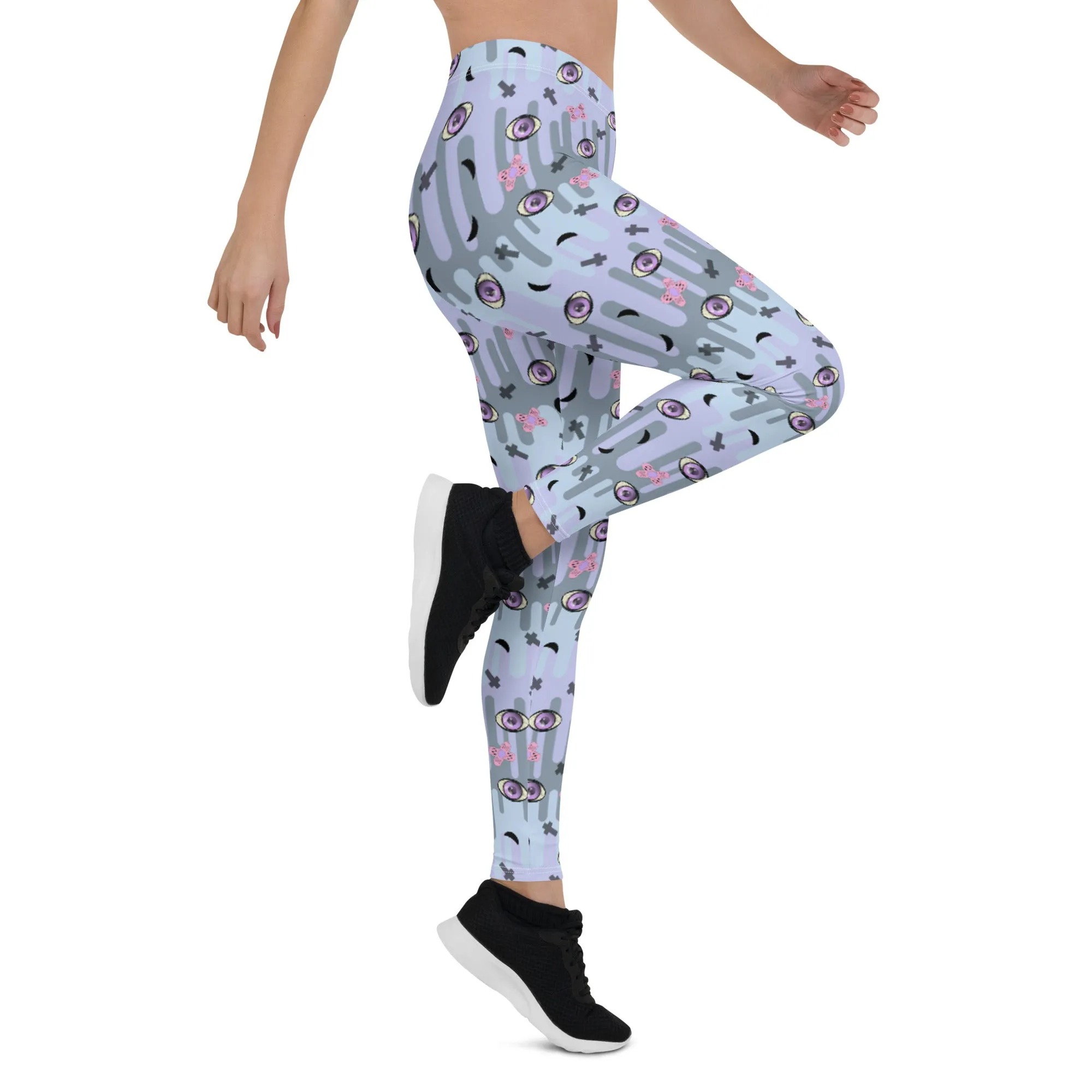 Leggings, Pastel Goth Moons Purple