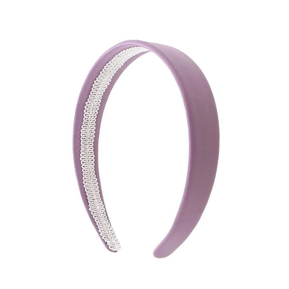 Light Purple 1 Inch Wide Leather Like Headband Solid Hair band for Women and Girls | Multiple Colors