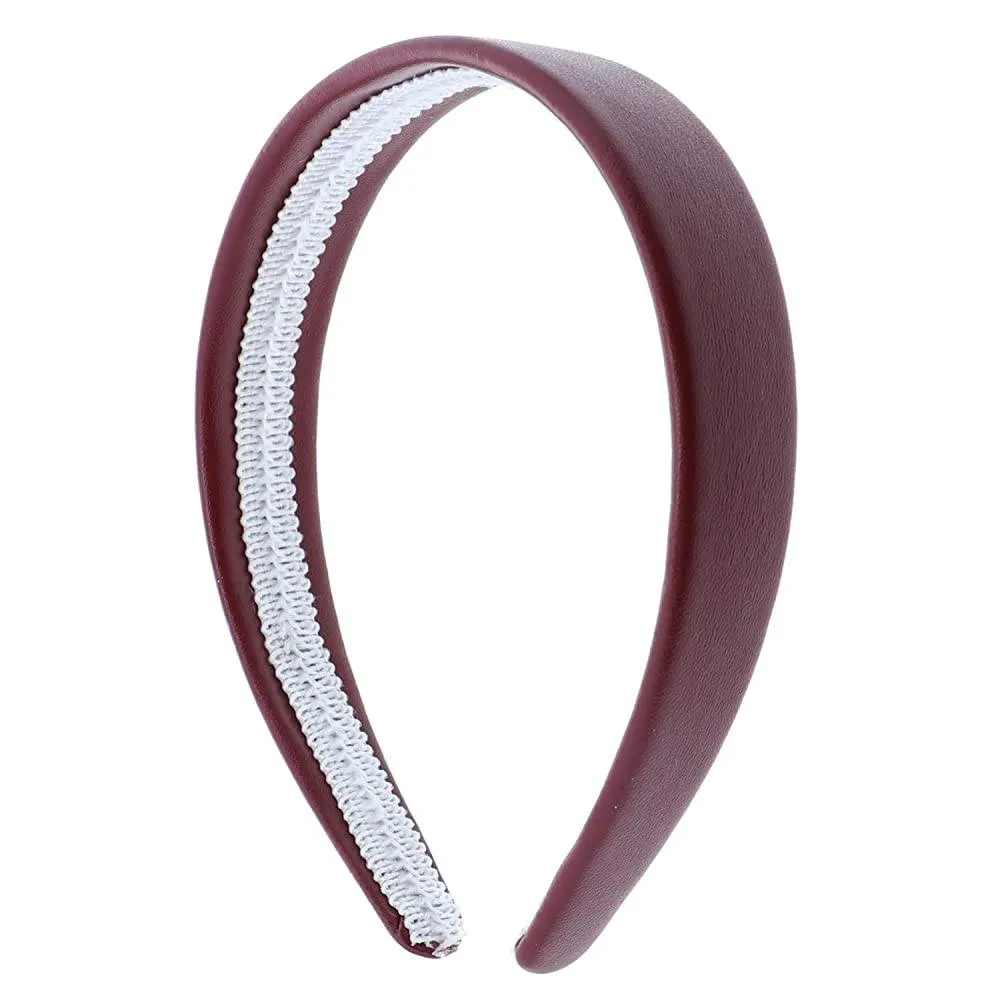 Light Purple 1 Inch Wide Leather Like Headband Solid Hair band for Women and Girls | Multiple Colors