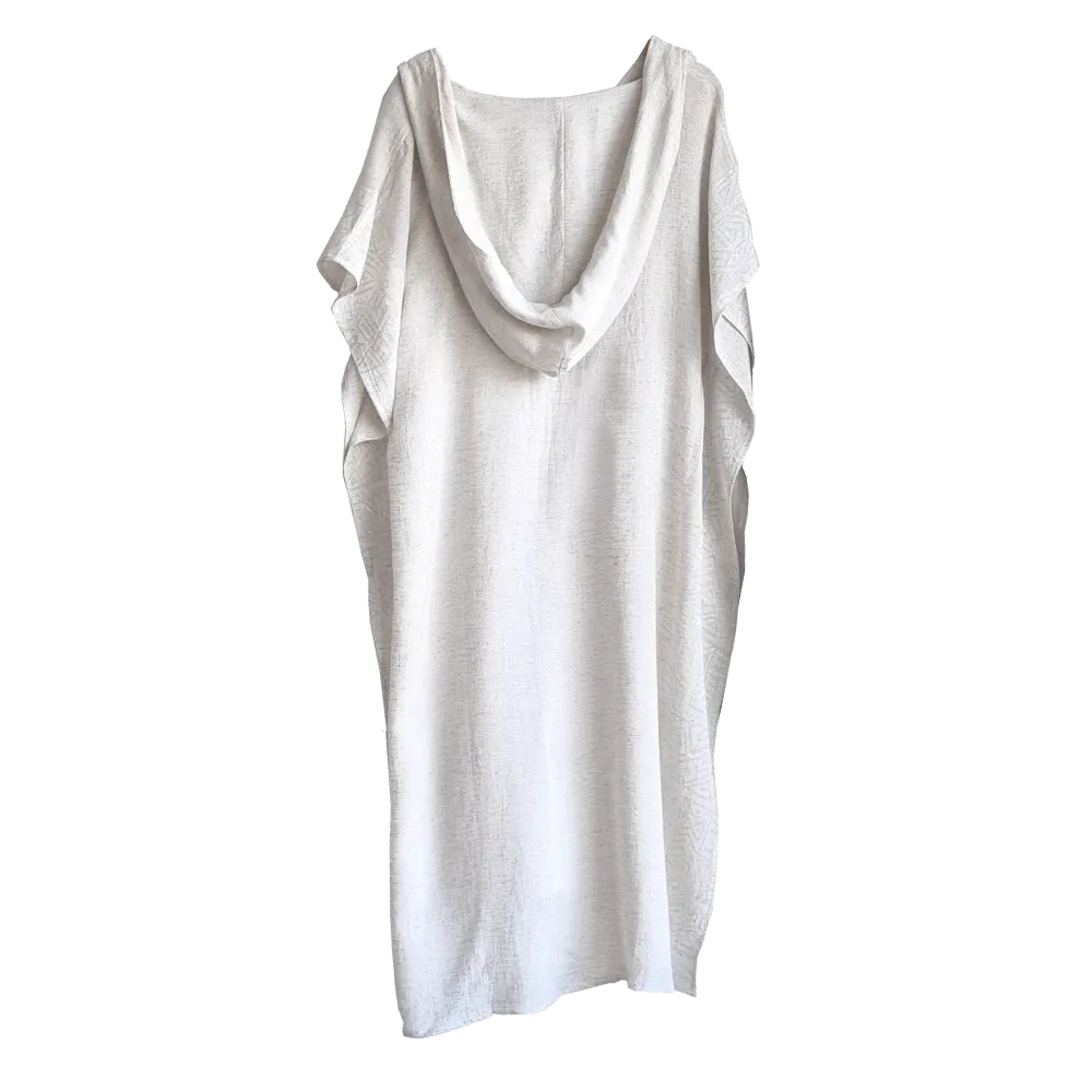 Linen Kaftan with Hoodie