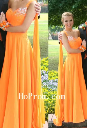 Long Prom Dresses,One Shoulder Prom Dress,Chiffon Evening Dress
