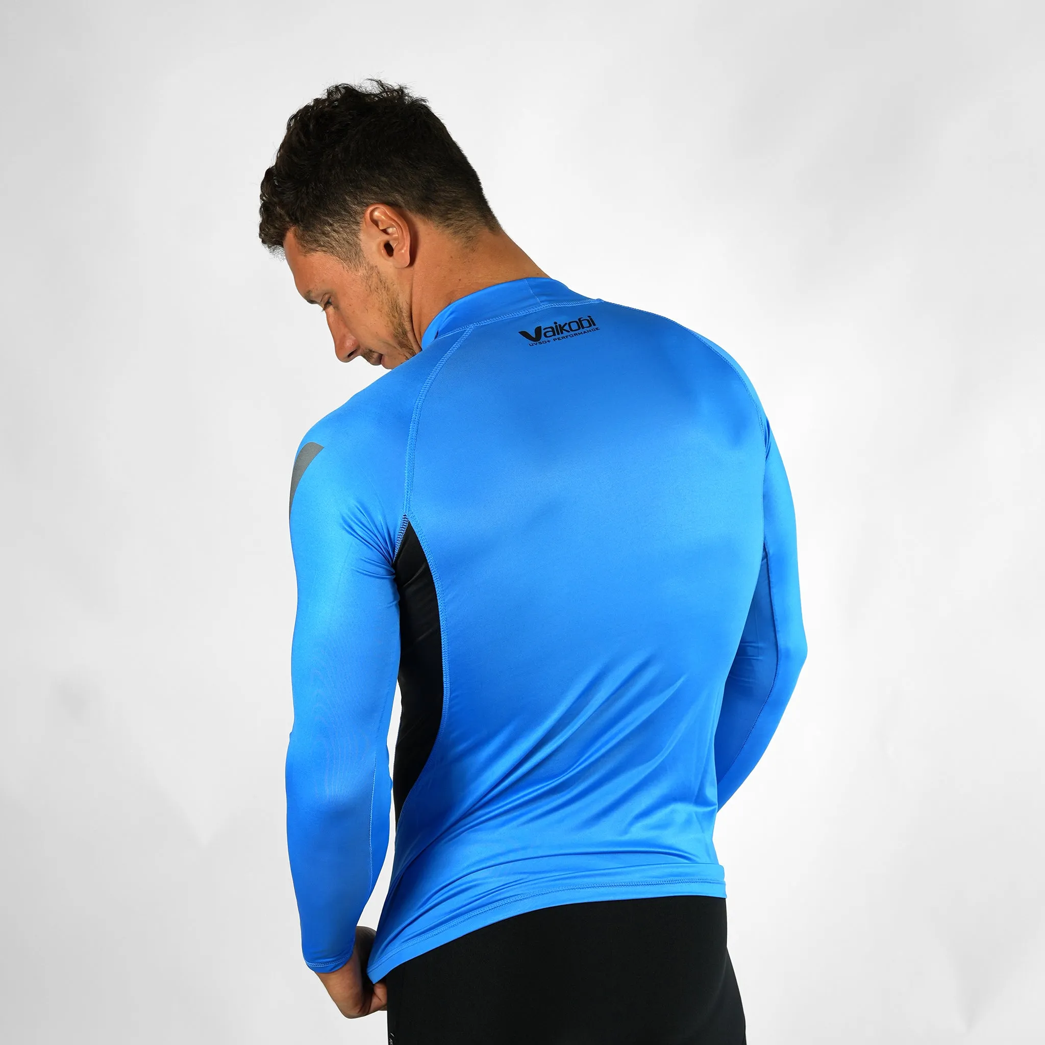 Long Sleeve Rash Top - Cyan/Black