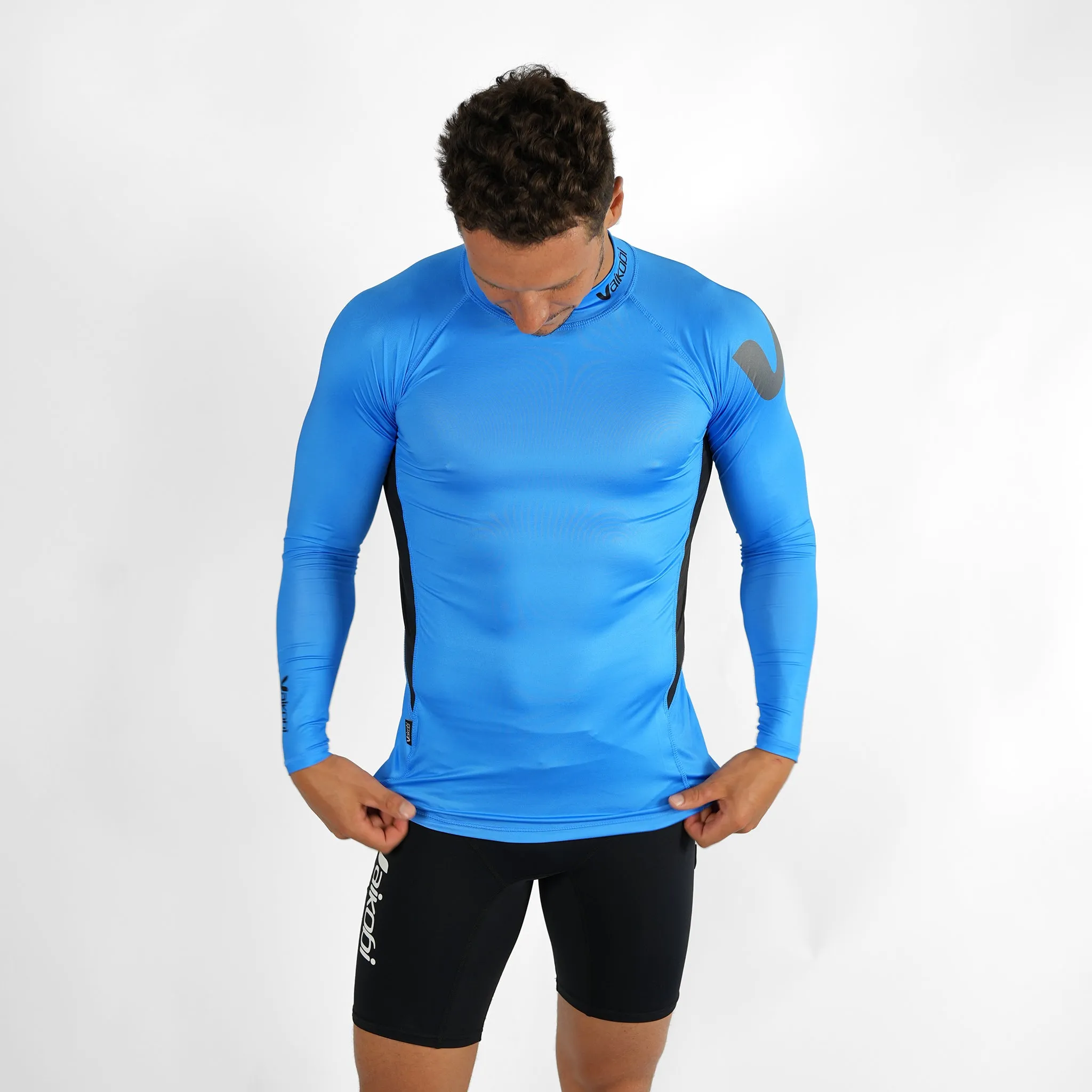 Long Sleeve Rash Top - Cyan/Black