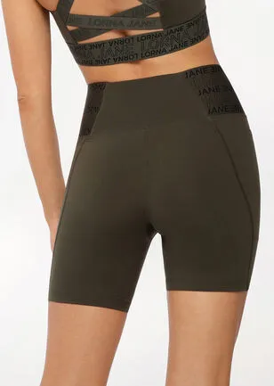 Lorna Jane Superior Phone Pocket Bike Short - Dark Luxury Green