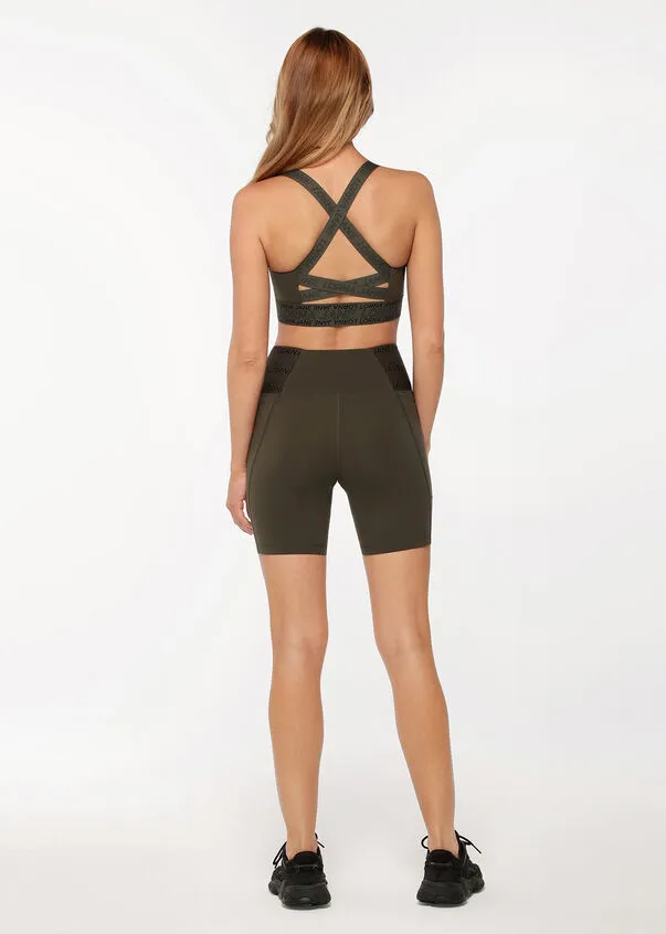 Lorna Jane Superior Phone Pocket Bike Short - Dark Luxury Green