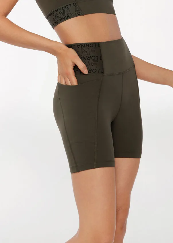 Lorna Jane Superior Phone Pocket Bike Short - Dark Luxury Green