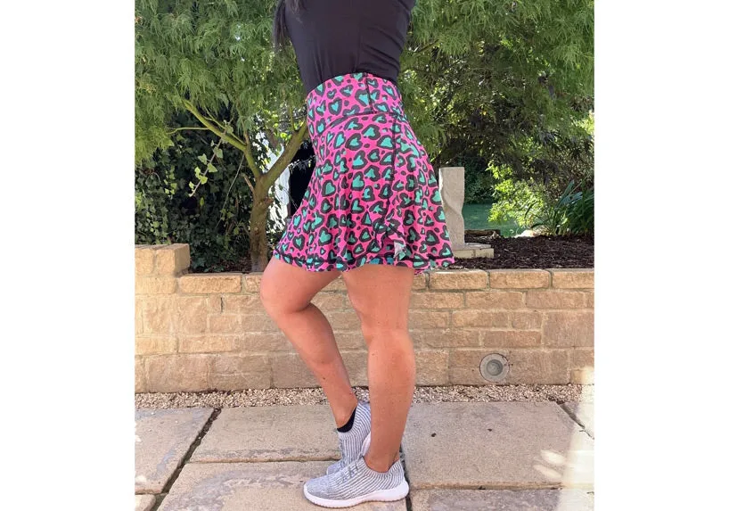 Love Leopard Turquoise Skort