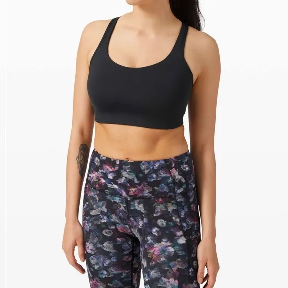 Lululemon NWOT All Powered Up Sports Bra Medium Support Black Size 42DD New