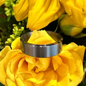 Malo Tantalum Satin Slanted Edge Band Ring TANT-001-7