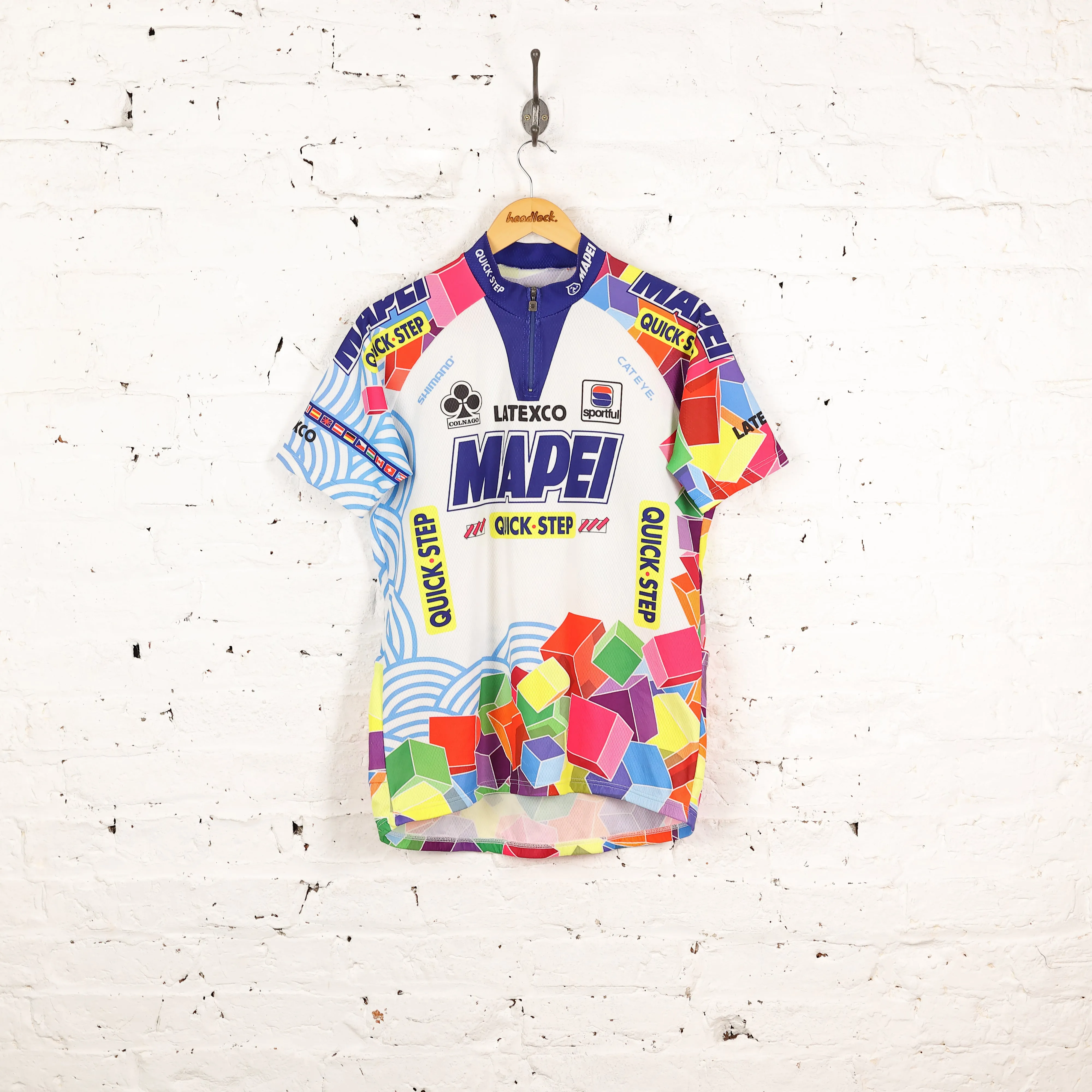 Mapei Quick Step 2000 Colnago Latexco Sportful Cycling Jersey - White - L
