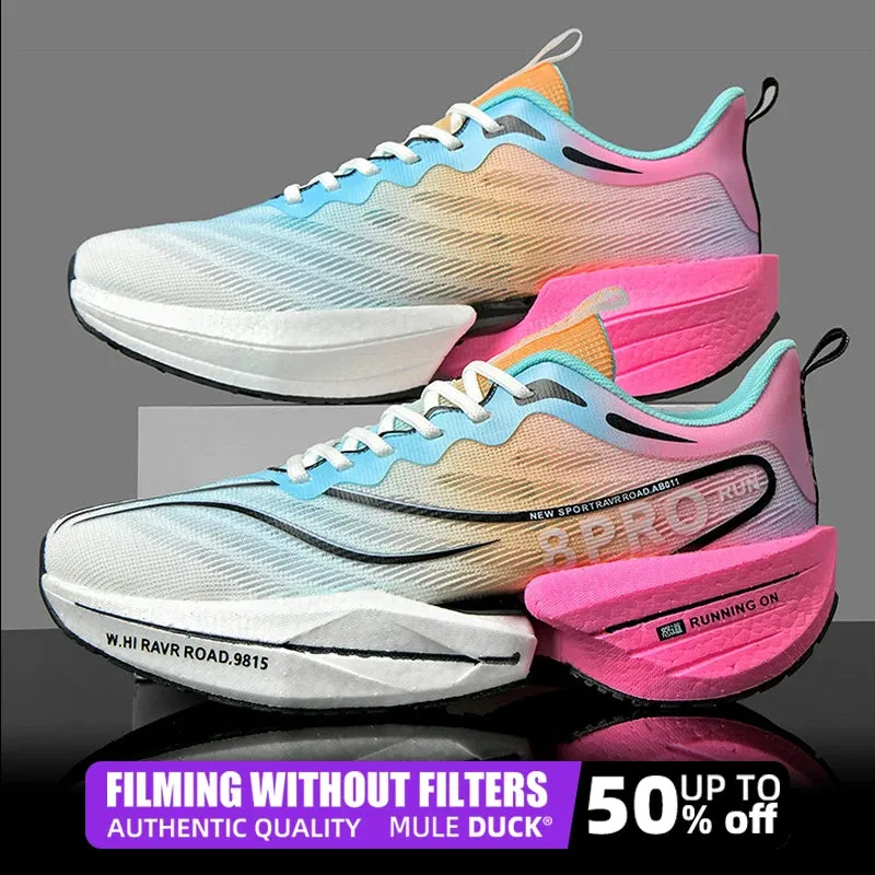 Marathon Air Cushion Carbon Plate Sports Running Shoes – Men’s Breathable Lightweight, Women’s Comfortable, Non-Skid Speciality Sneakers