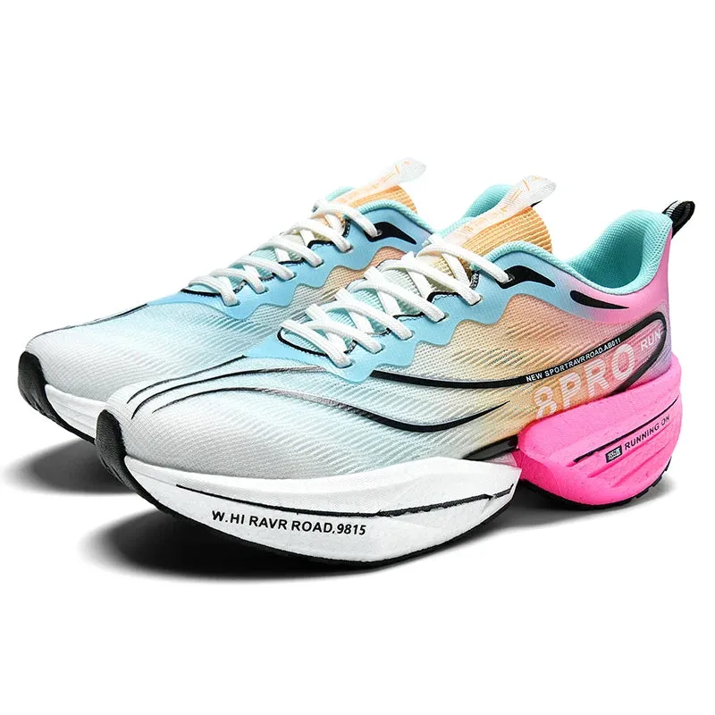 Marathon Air Cushion Carbon Plate Sports Running Shoes – Men’s Breathable Lightweight, Women’s Comfortable, Non-Skid Speciality Sneakers