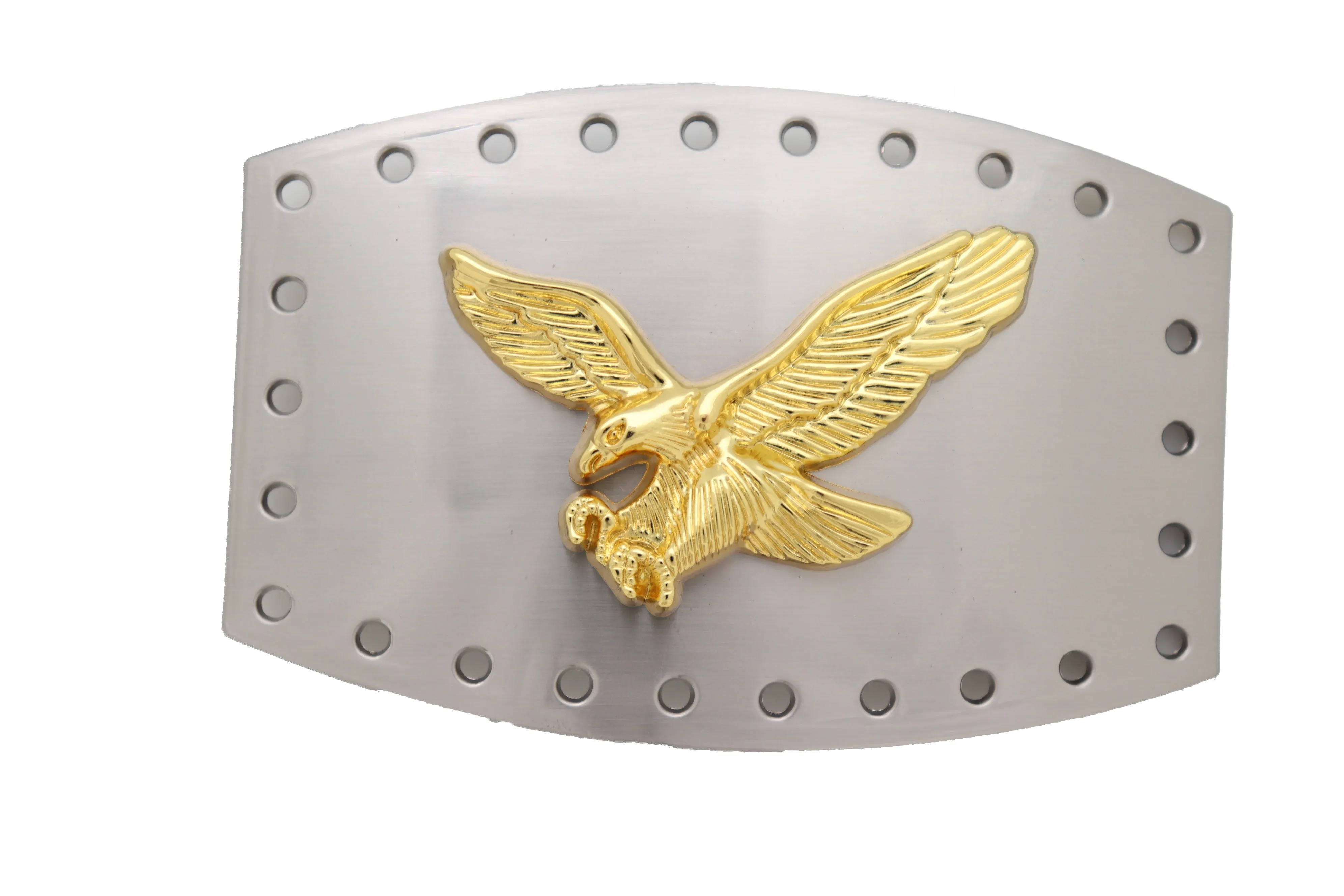 Men Western Silver Metal Belt Buckle Big Square Gold American Eagle Flying Bird
