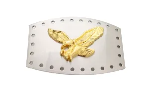 Men Western Silver Metal Belt Buckle Big Square Gold American Eagle Flying Bird