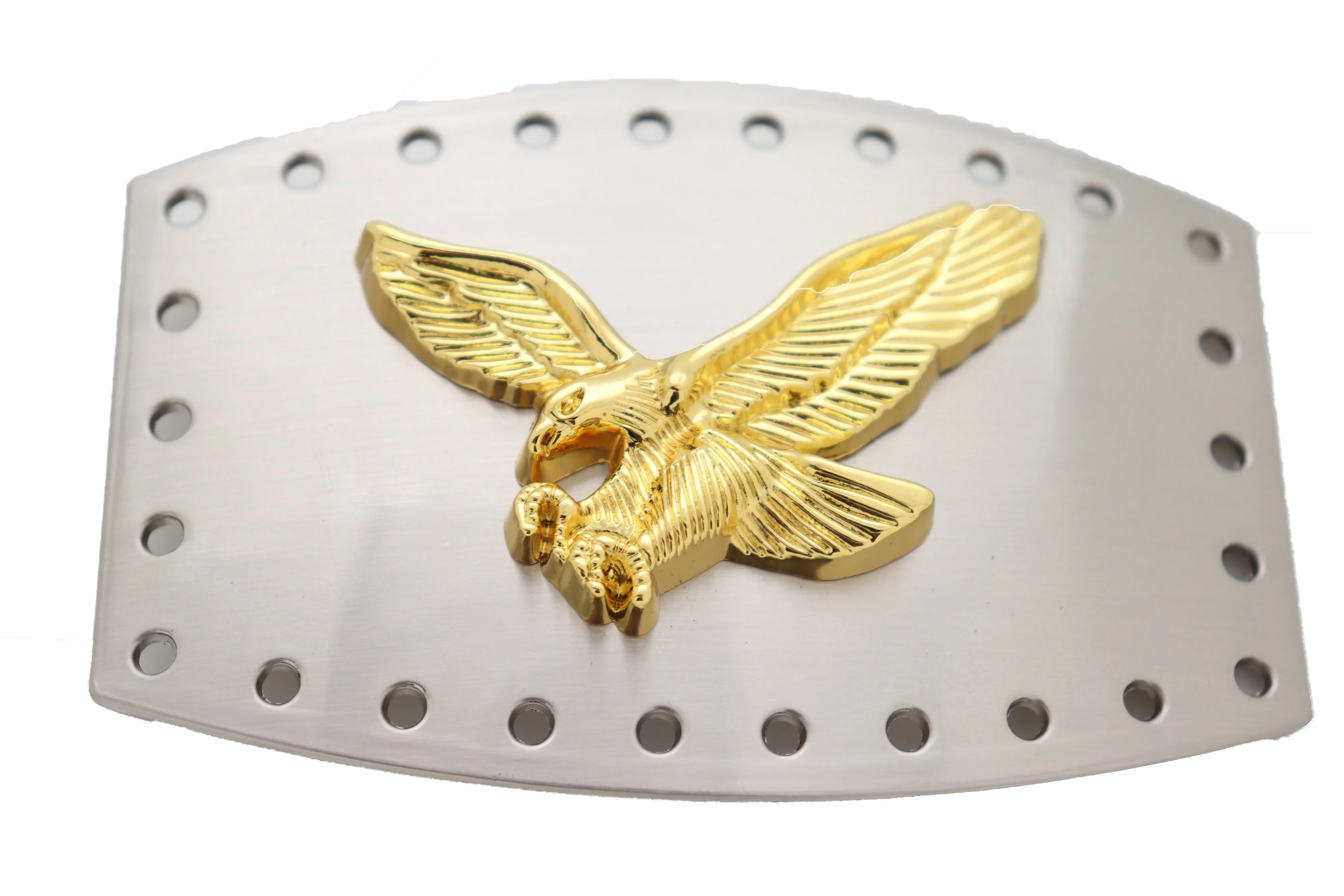 Men Western Silver Metal Belt Buckle Big Square Gold American Eagle Flying Bird