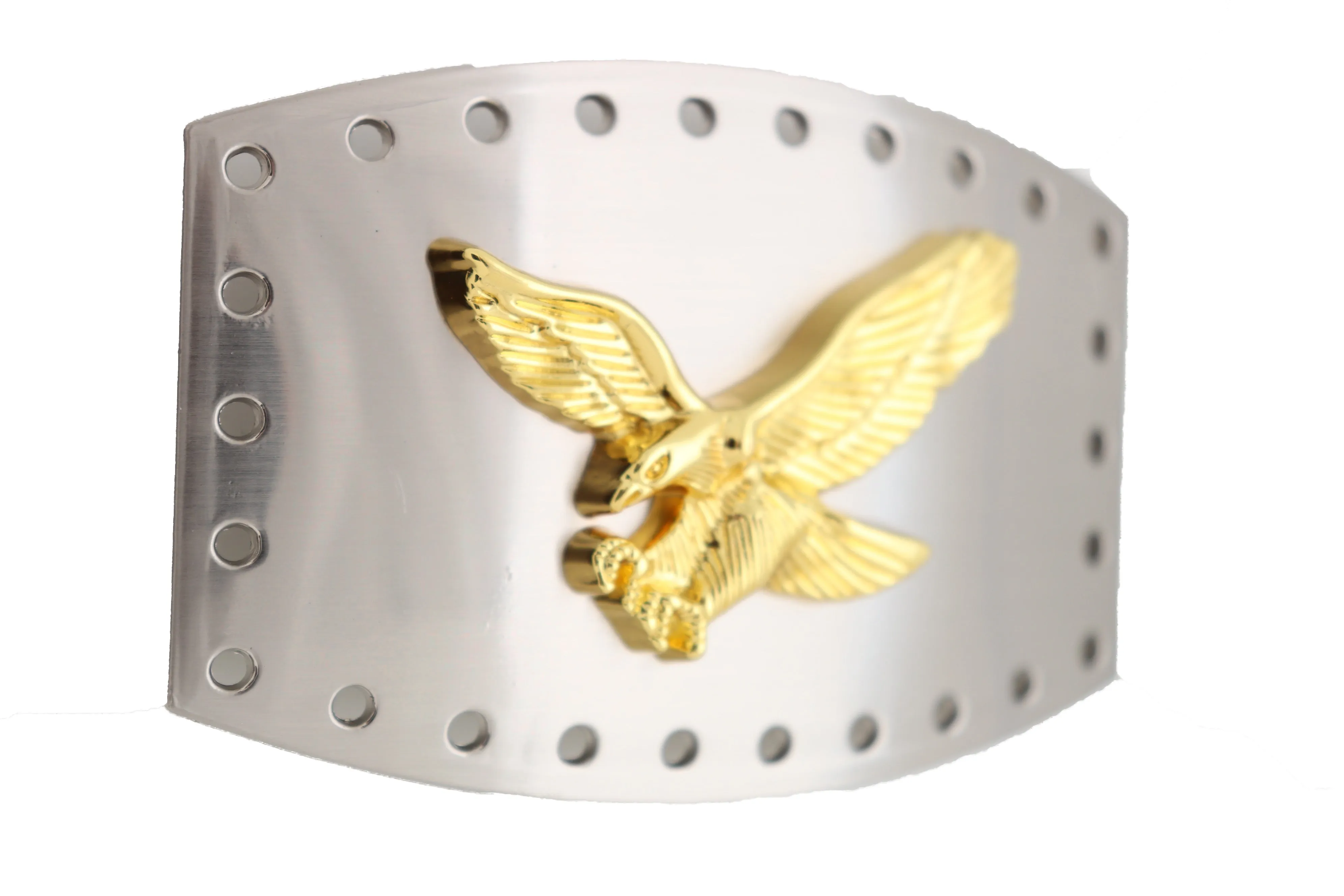 Men Western Silver Metal Belt Buckle Big Square Gold American Eagle Flying Bird