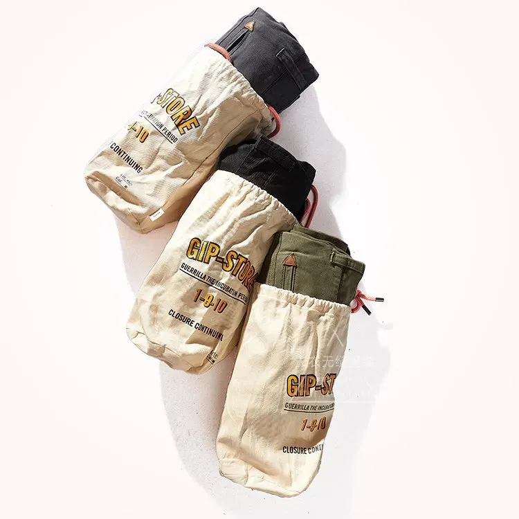 Men's American Retro Woven Casual Tooling Pants - Slim Classic Elastic Twill Business Straight Trousers