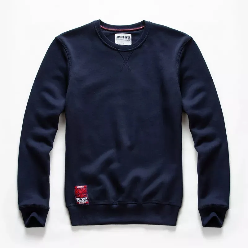 Men's Solid Casual O-Neck Hoodie - Autumn Fashion Sweatshirt for Classic Streetwear Style