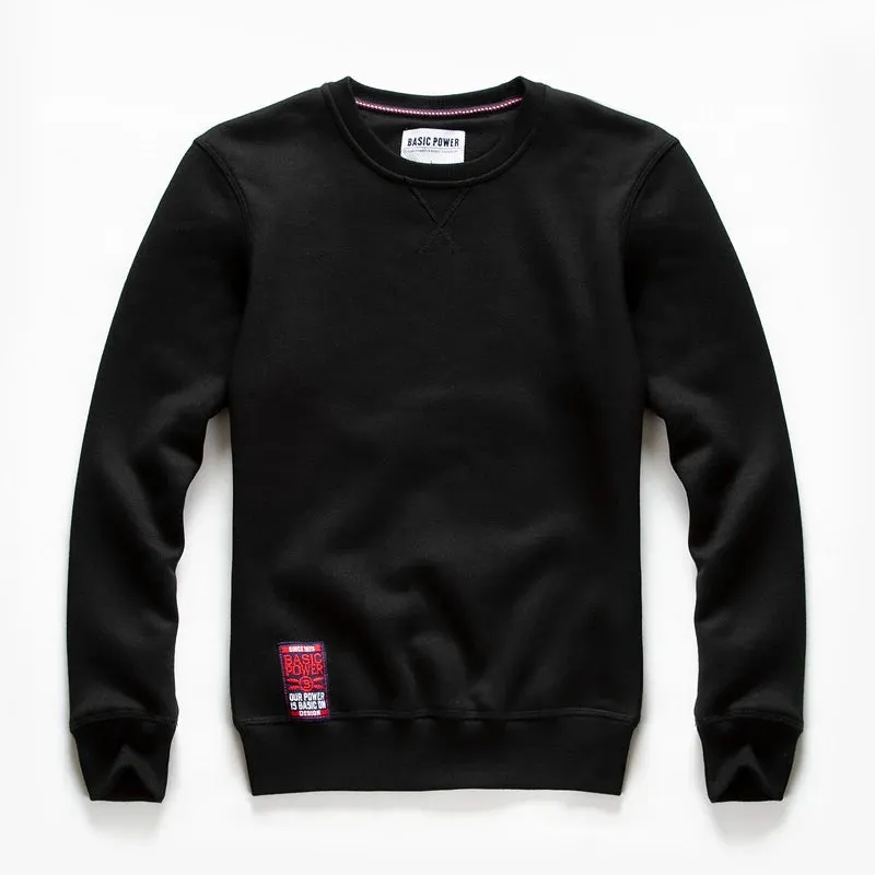 Men's Solid Casual O-Neck Hoodie - Autumn Fashion Sweatshirt for Classic Streetwear Style