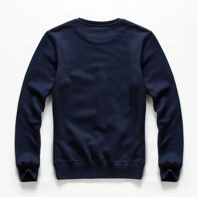 Men's Solid Casual O-Neck Hoodie - Autumn Fashion Sweatshirt for Classic Streetwear Style