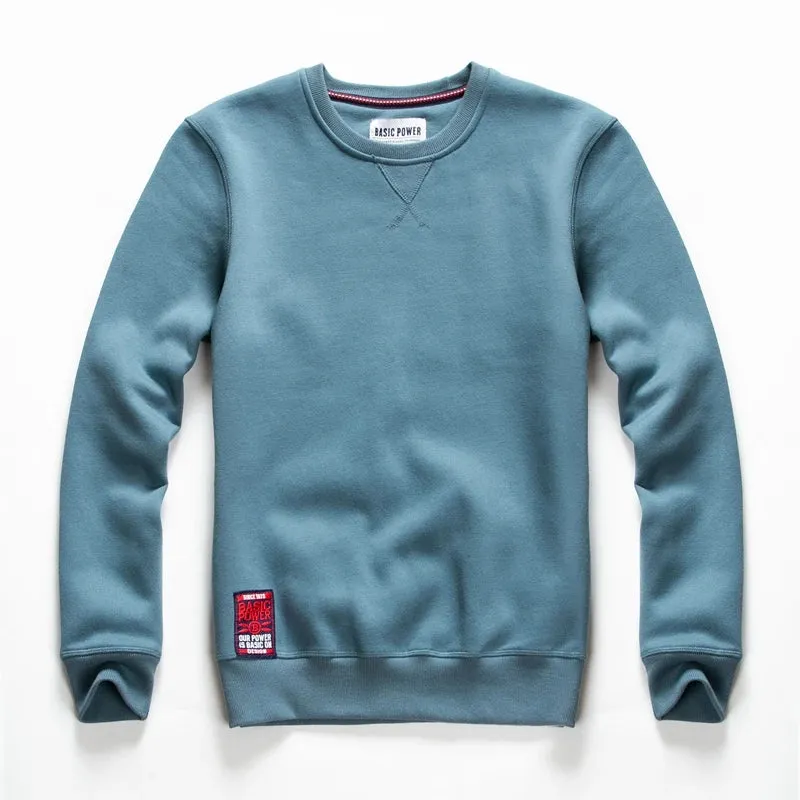 Men's Solid Casual O-Neck Hoodie - Autumn Fashion Sweatshirt for Classic Streetwear Style