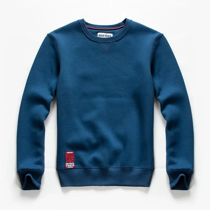 Men's Solid Casual O-Neck Hoodie - Autumn Fashion Sweatshirt for Classic Streetwear Style