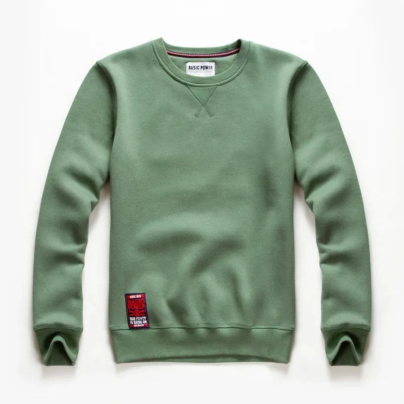 Men's Solid Casual O-Neck Hoodie - Autumn Fashion Sweatshirt for Classic Streetwear Style