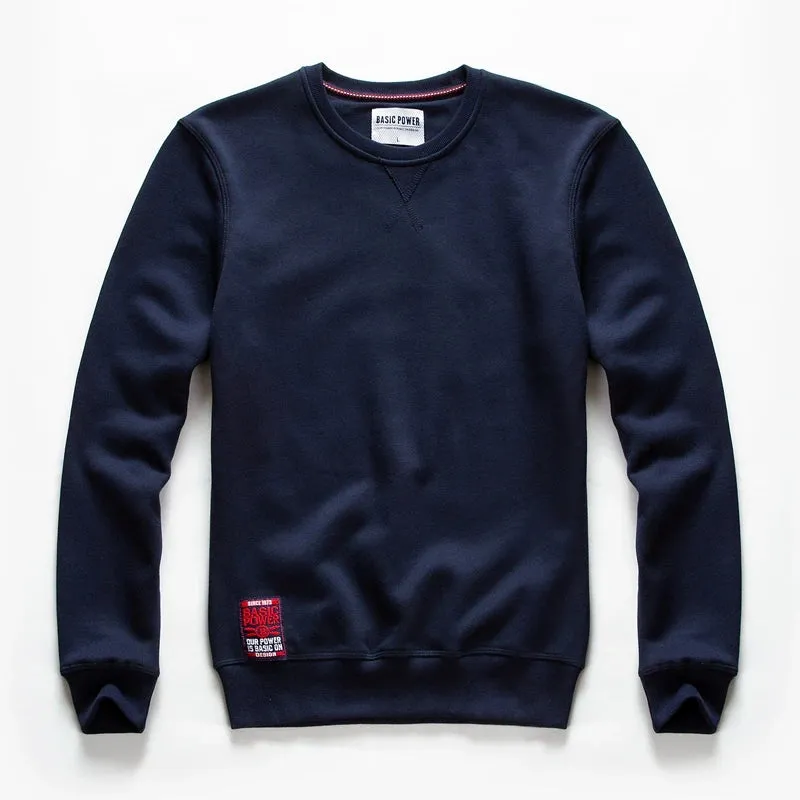 Men's Solid Casual O-Neck Hoodie - Autumn Fashion Sweatshirt for Classic Streetwear Style