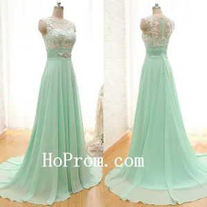 Mint Chiffon Prom Dress,Long Prom Dresses,Evening Dress