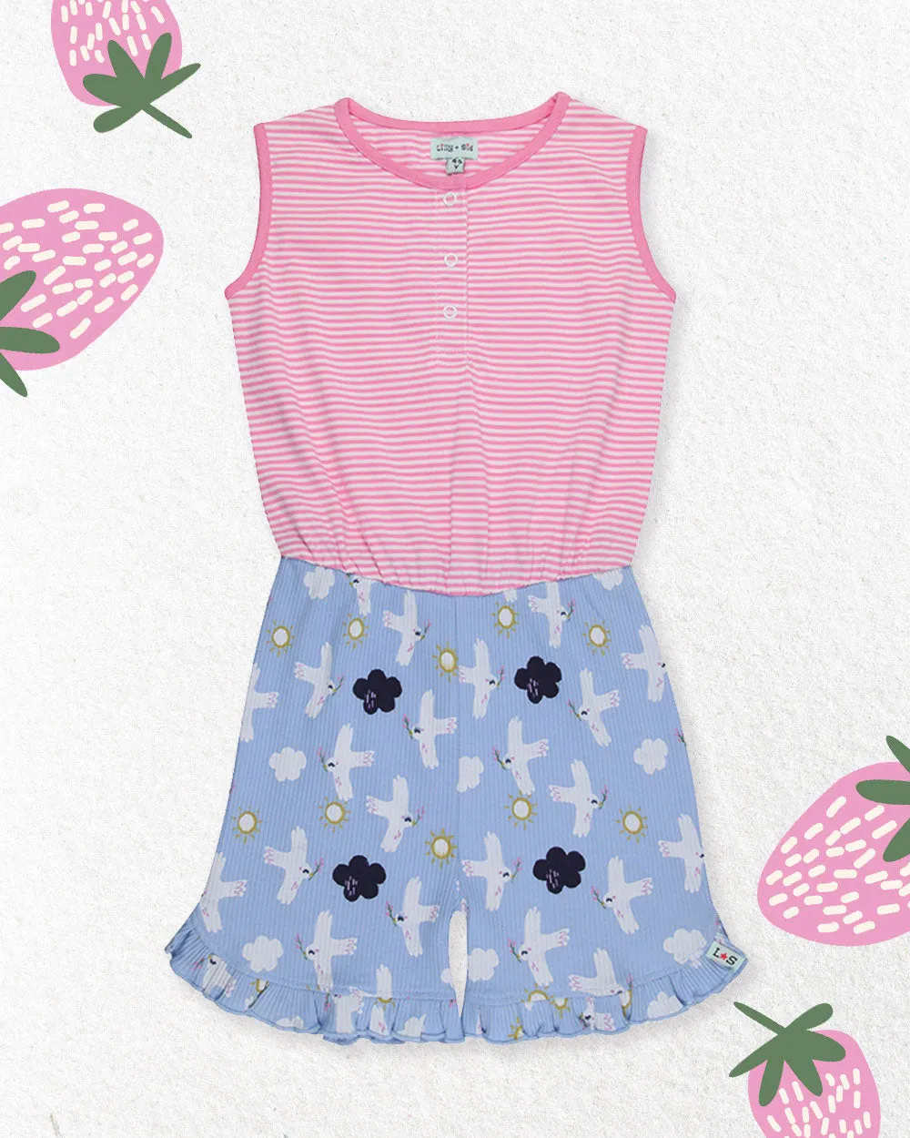 Multicoloured Betty Bird Print Playsuit