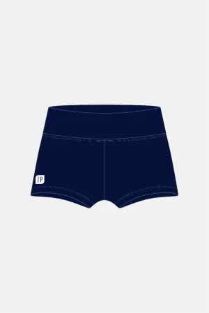Navy Matt Shorts Wide Waistband