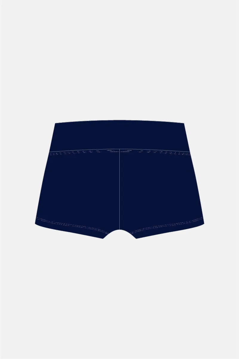 Navy Matt Shorts Wide Waistband