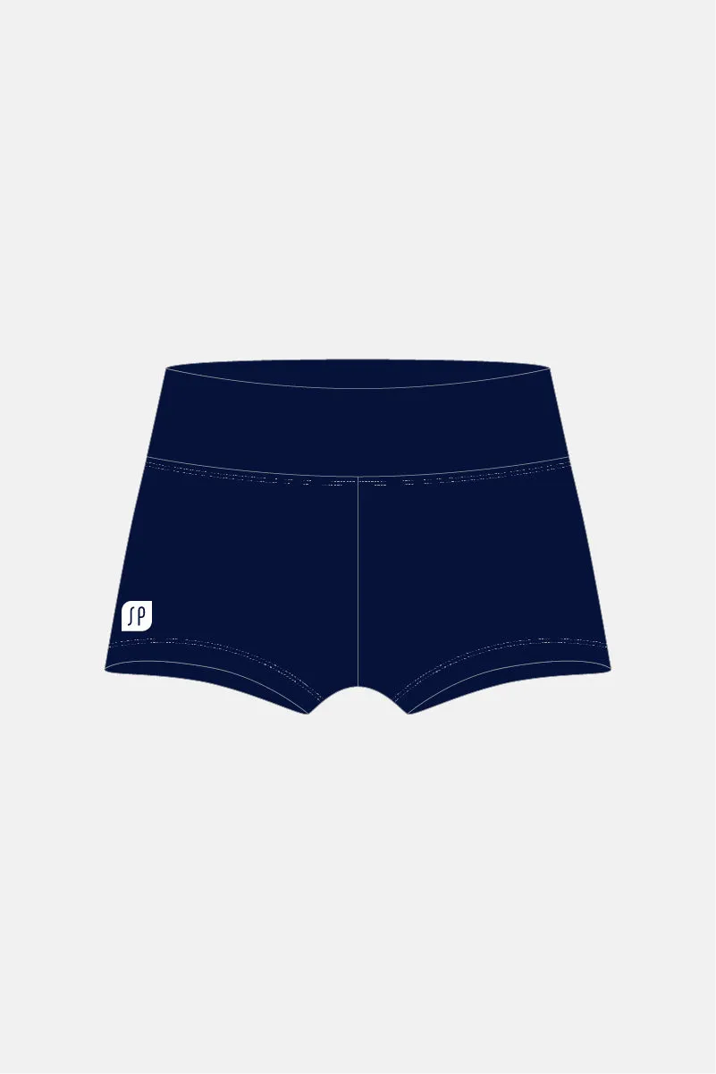 Navy Matt Shorts Wide Waistband