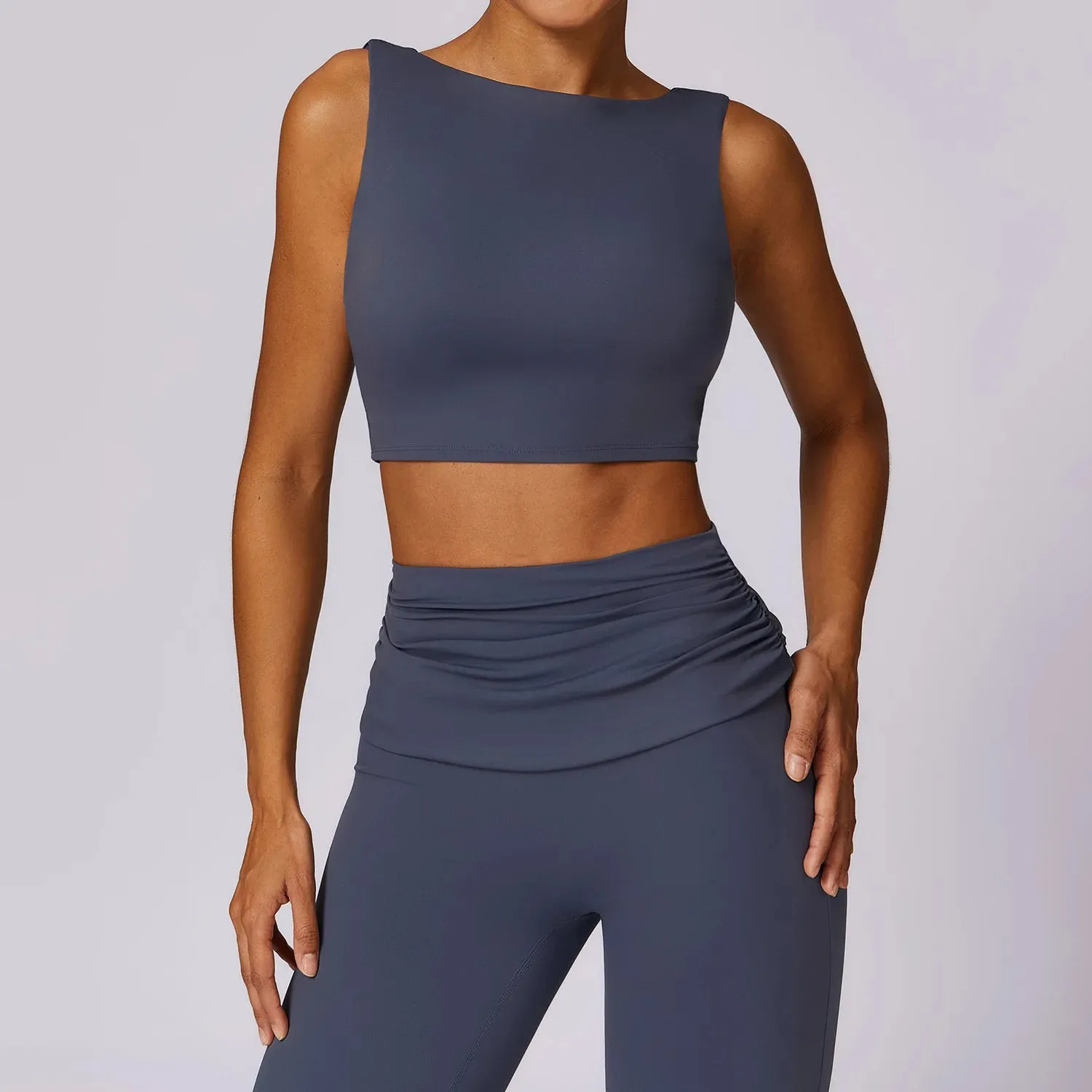NCLAGEN Women's High Support Running Sports Bra - Open Back, Removable Pads, Breathable