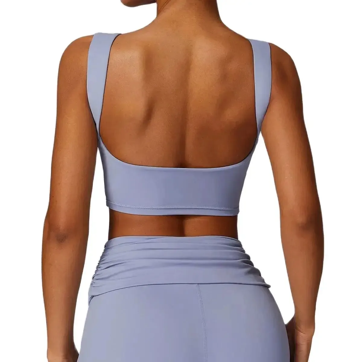NCLAGEN Women's High Support Running Sports Bra - Open Back, Removable Pads, Breathable