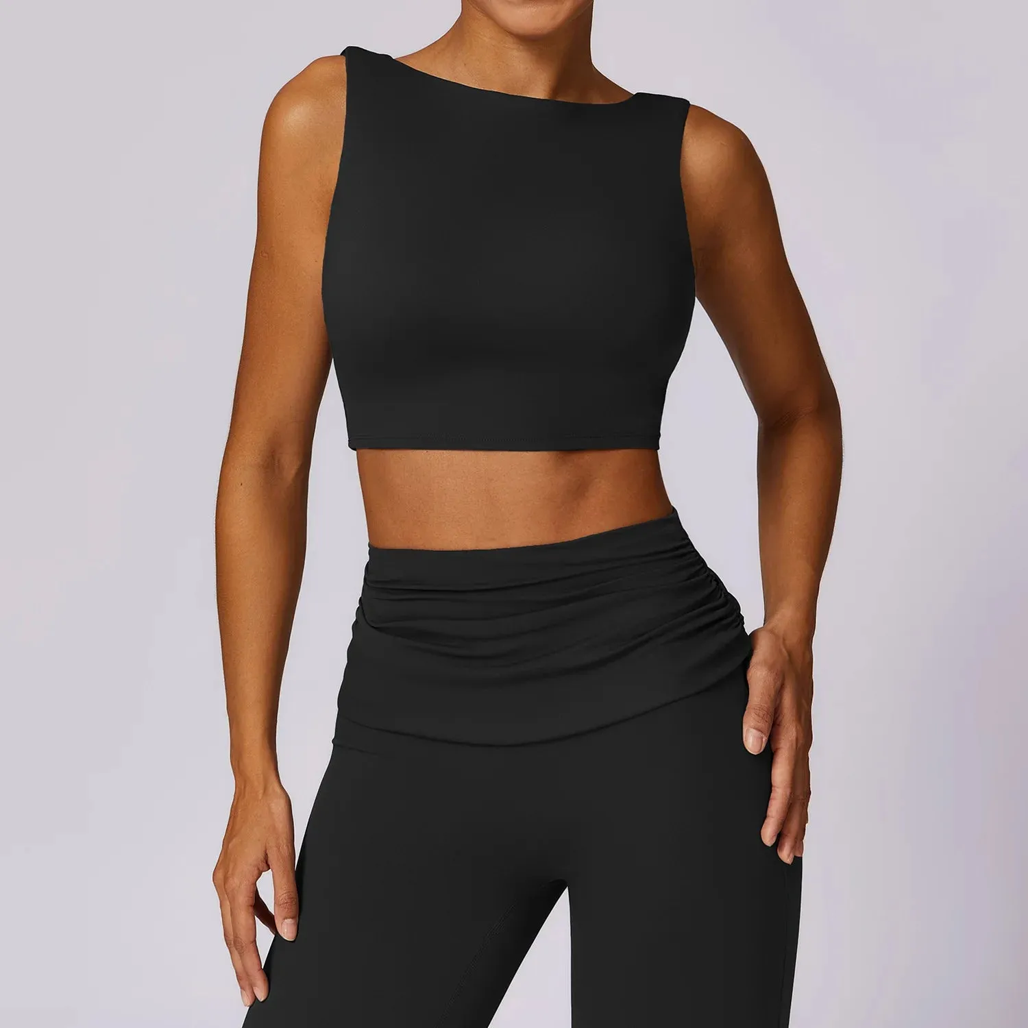 NCLAGEN Women's High Support Running Sports Bra - Open Back, Removable Pads, Breathable