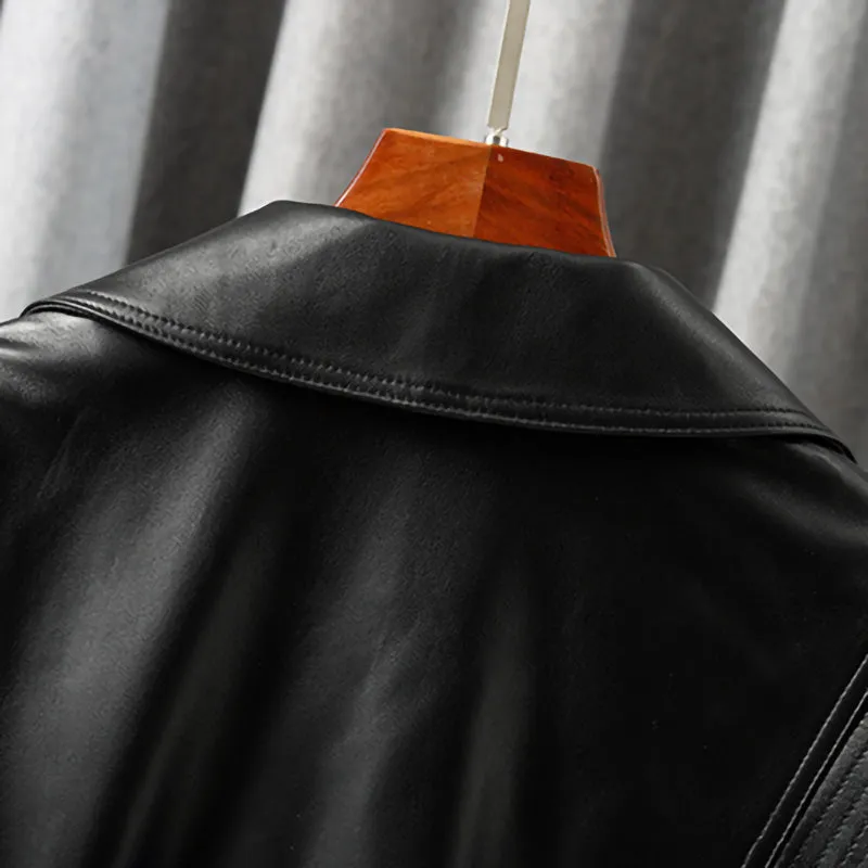 New Arrivals Genuine Leather Jackets 2022 Sheepskin Bomber Jackets Lady Short Jacket Black White Motorcycle CL4154