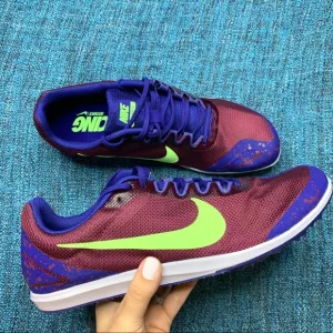 NEW Nike Zoom Rival D Running Spikes Bordeaux Lime