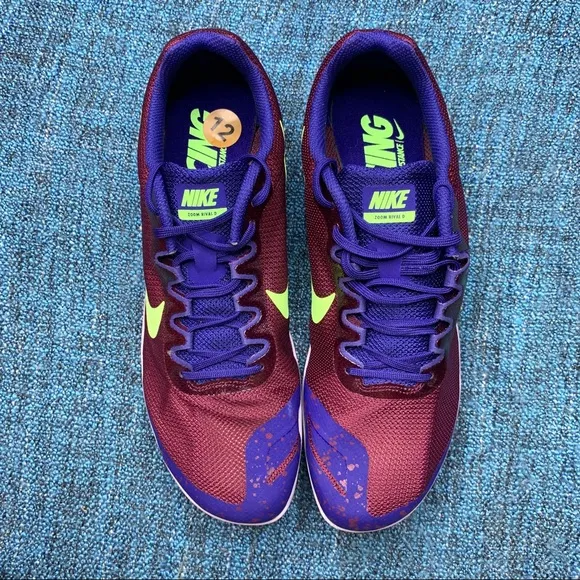 NEW Nike Zoom Rival D Running Spikes Bordeaux Lime