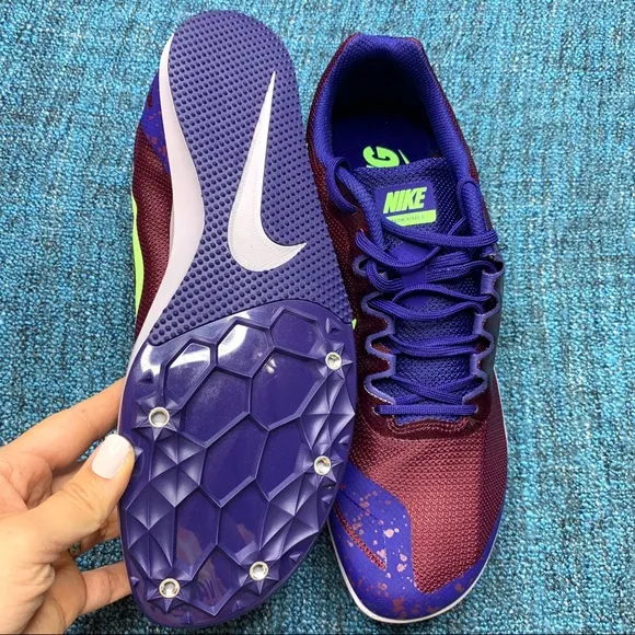 NEW Nike Zoom Rival D Running Spikes Bordeaux Lime