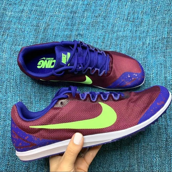 NEW Nike Zoom Rival D Running Spikes Bordeaux Lime