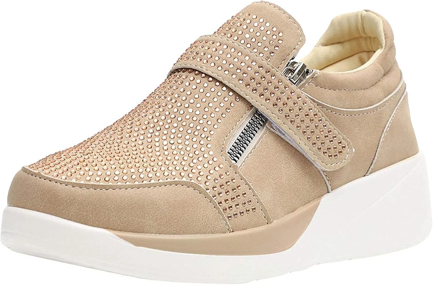 NEW Orthopedic & Breathable Women's Walking Shoes - Correct Posture & Balance Feet with Comfy and Elegant Lightweight Rhinestone Sneakers, Sz 8