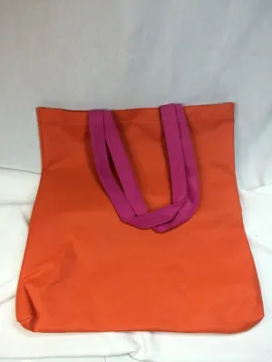 NEW Tote Bag Pink & Orange From Macy's Canvas Durable Medium Size Shoulder Bag
