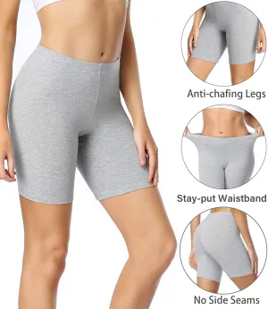 New wirarpa Womens Anti Chafing Cotton Underwear Boy Shorts Bike Yoga Shorts Long Leg, grey, Sz M!