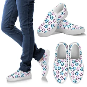 Pink and Blue Slip Ons
