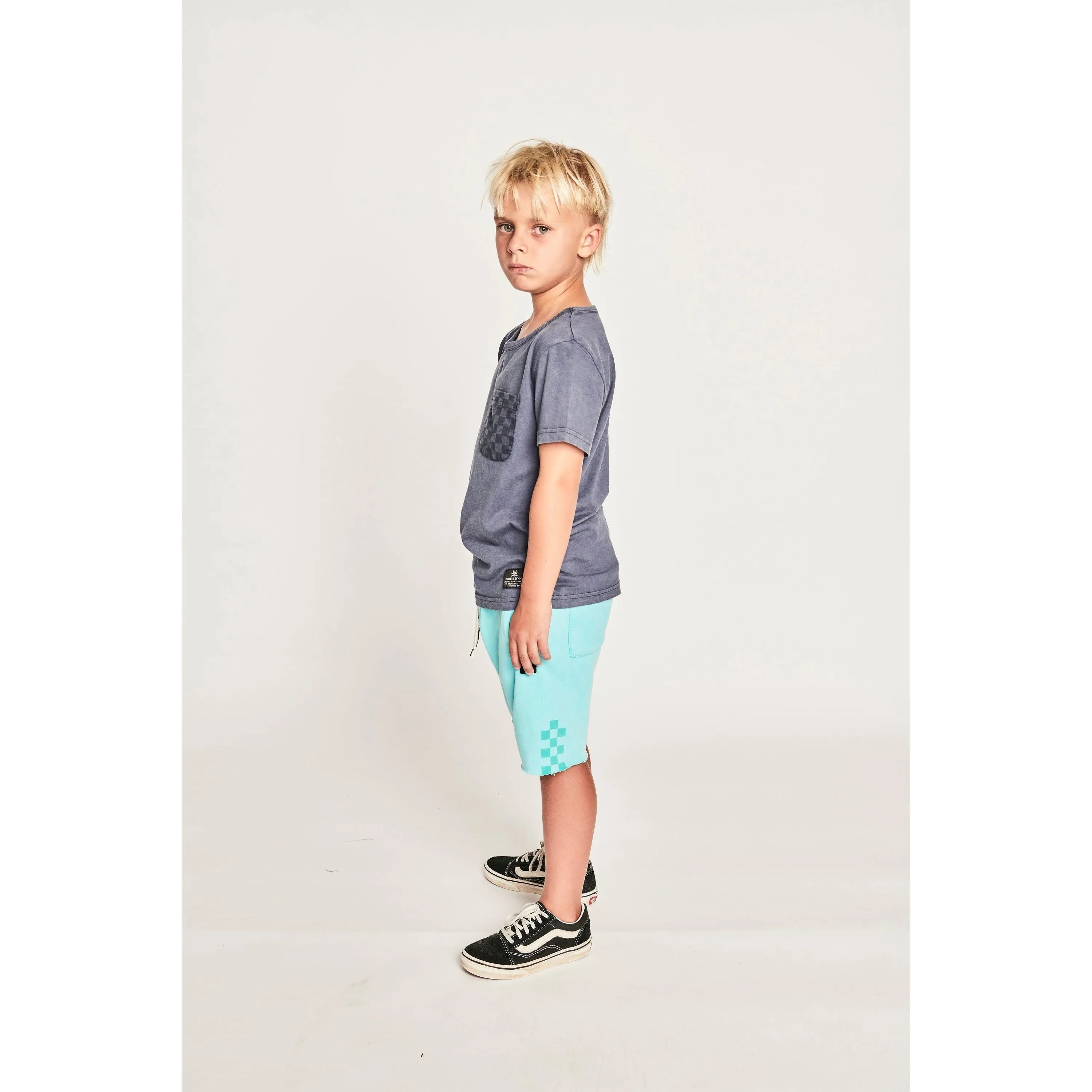 Pkt Check Ss Tee - Mineral Denim