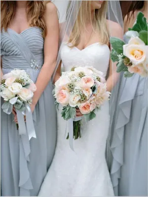 Princess Chiffon Strapless Bridesmaid Dresses Floor Length